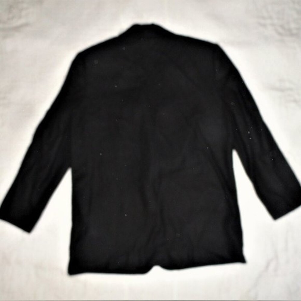 100% Wool Blazer Jacket Black 12P One Button NICE! - Picture 6 of 7